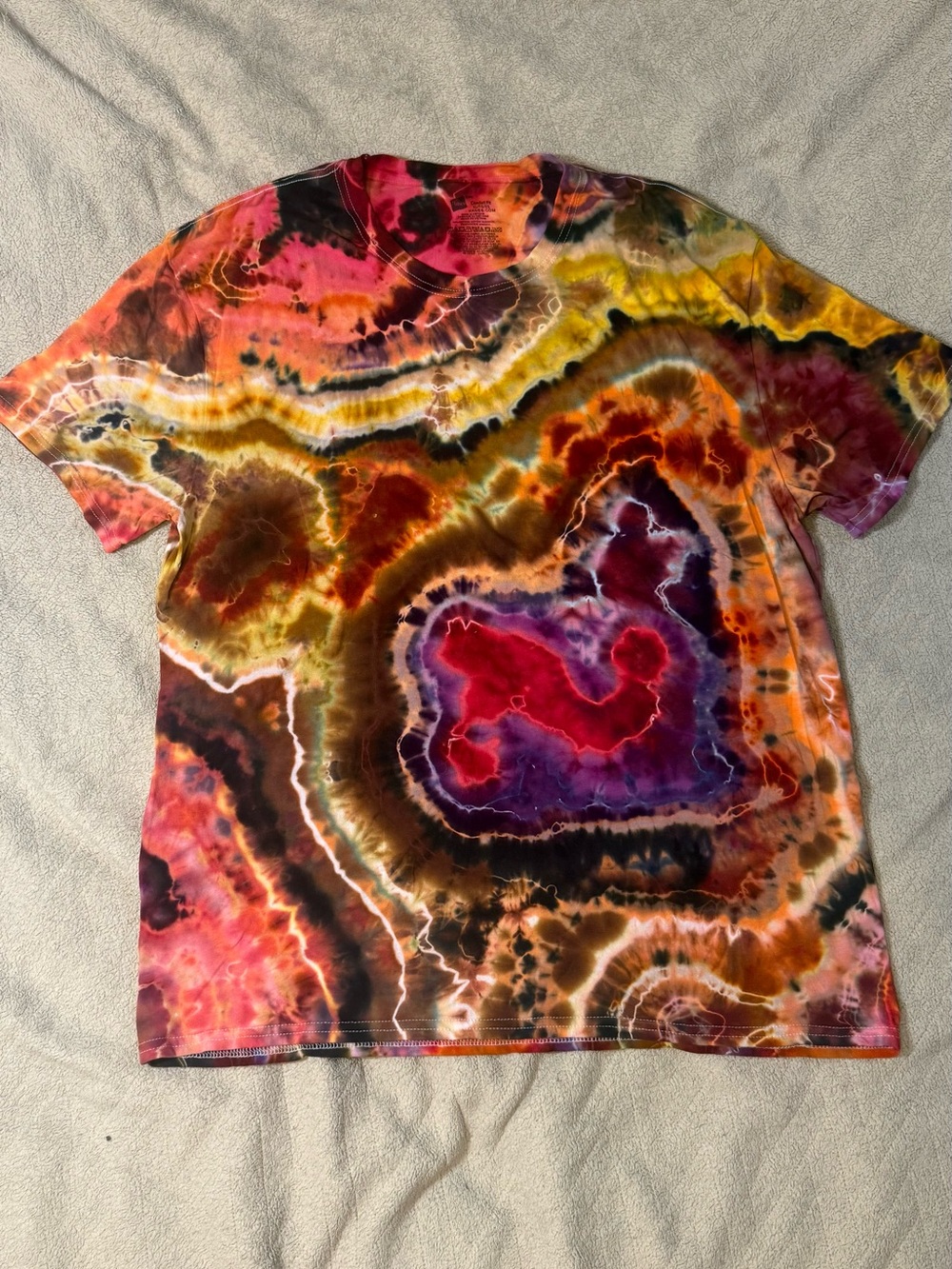 Hanes Tie-Dye Short Sleeve T-Shirt in Red, Purple, Yellow, Orange, Brown, Black